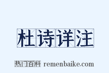 杜诗详注是什么意思的图片